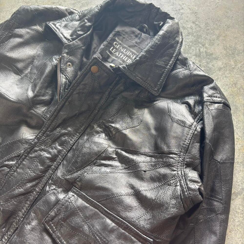 90s Patchwork Leather Jacket - image 2